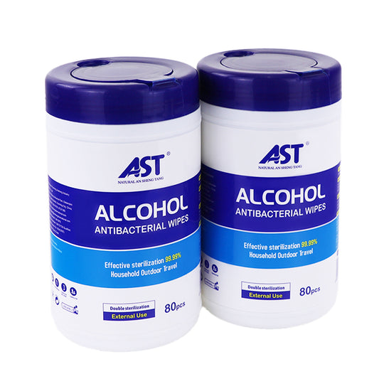 80 Sheets Alcohol Wet Wipes in Canister | 80gsm Straight-Grain Non-woven | 15x18cm | Multipurpose Cleaning Wipes