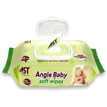 AST Angel Baby Soft Wipes – 72 Sheets | For Sensitive Skin, OEM/ODM Available